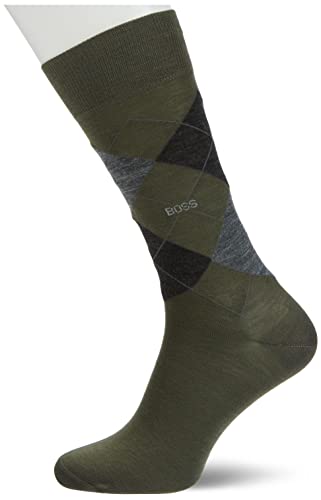 BOSS Męskie skarpety John Rs Argyle Wo Regular Socks, Open Green377, 43-46 EU