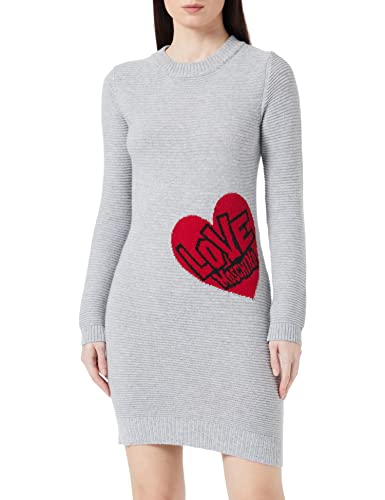 Love Moschino Damska sukienka z długim rękawem, w kształcie otomanu, z kaszmiru, melanż, rozmiar 38 (DE)