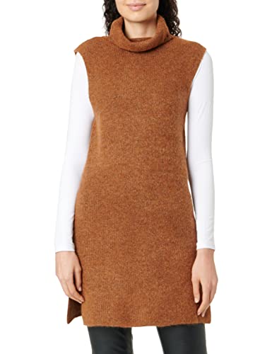 PIECES Damski sweter z golfem z długim rękawem Noos BC Pullunder, Mocha Bisque, XL