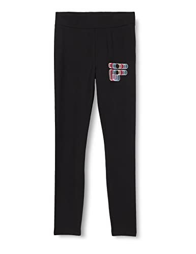 FILA Dziewczęce legginsy Salto Graphic Logo, czarny, 146/152 cm