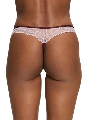ESPRIT Damskie majtki typu tanga Big Flower Lace RCS BRZ. Stringi, Rust Brown, 34