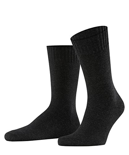 FALKE Mężczyźni Skarpety Denim.ID M SO Bawełna, Wełna Merynosa, Kaszmir jednokolorowe 1 Para, Szary (Anthracite Melange 3081), 39-42