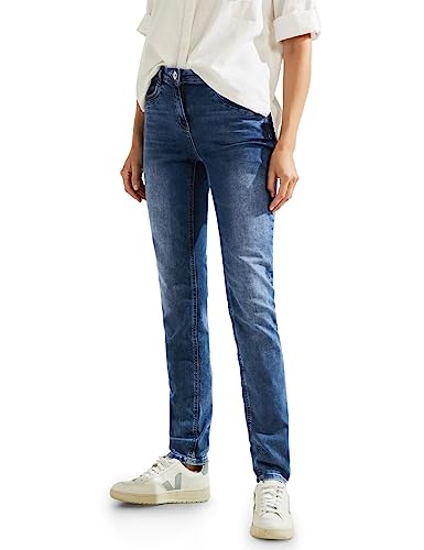 Cecil Damskie spodnie jeansowe Slim i High, Mid Blue Wash, 27W / 28L