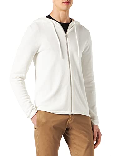 JACK & JONES Męska kurtka z kapturem z zamkiem błyskawicznym, Cloud Dancer, L