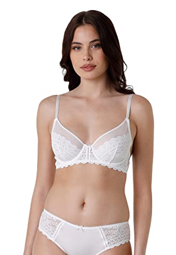 LOVABLE Sangallo Biustonosz Kobieta Z Czapką, Biały, 34 / 3E