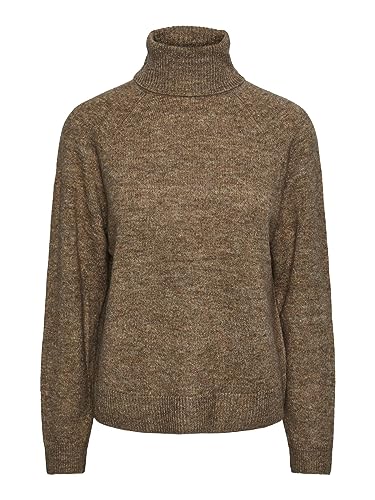 PIECES Damski sweter z golfem PCJULIANA, Fossil, M