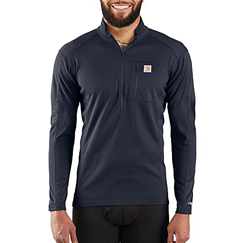 Carhartt Koszulka męska Base Force Midweight Tech Quarter-Zip Layer Top, granatowy, XXL