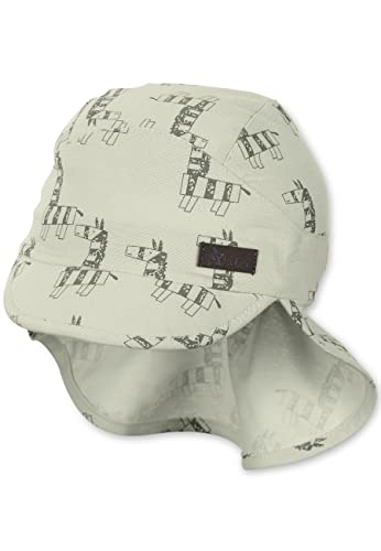 Sterntaler Unisex dziecięca czapka z daszkiem, ochrona karku, zebra, czapka dziecięca, średni zielony, 49