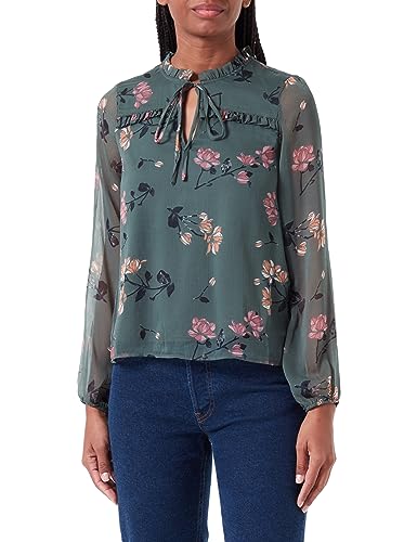 VERO MODA VMMILLA LS Top WVN GA NOOS damski top, Dark Forest/Aop: Sallie, L