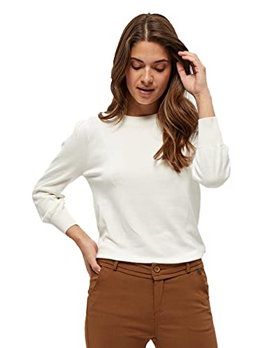 Minus Damska koszulka z dzianiny Mersin, 220 złamana biel, S