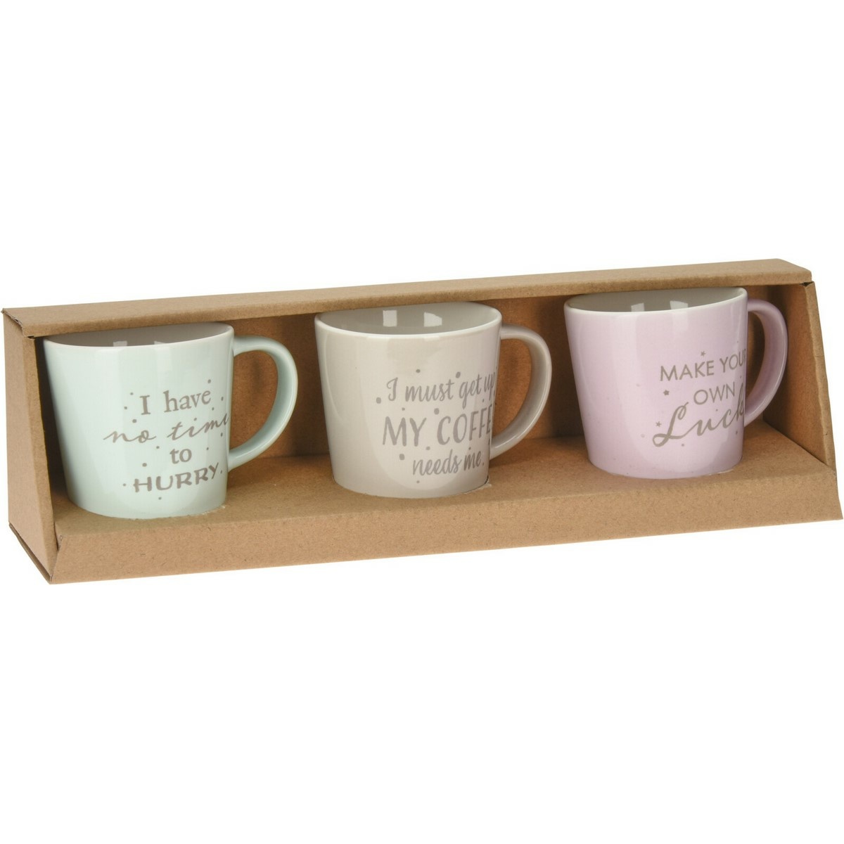 EH 3-częściowy zestaw kubków porcelanowych Coffee time,180 ml