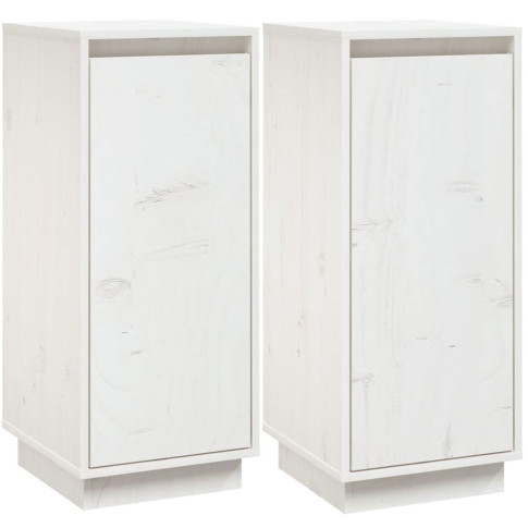 Biały komplet 2 drewnianych szafek C5-E85