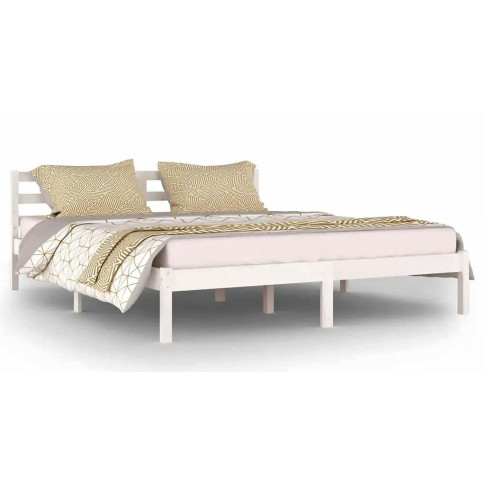 Białe drewniane łóżko skandynawskie 160x200 cm - Lenar 6X