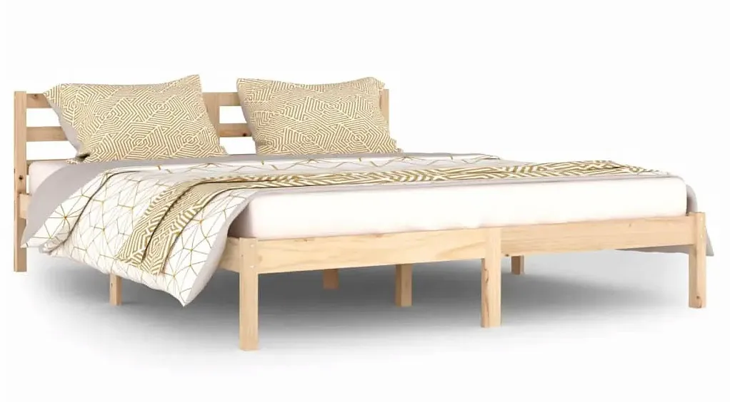 Podwójne łóżko sosnowe z zagłówkiem 160x200 cm Z3-D98