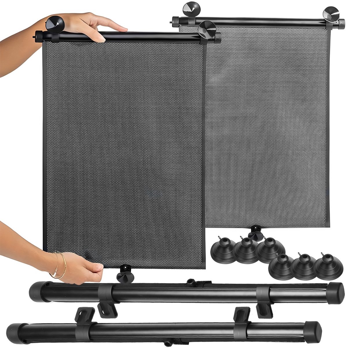 Rolety Przeciwsłoneczne Samochodowe Żaluzje Na Szyby 40X45Cm 2 Szt