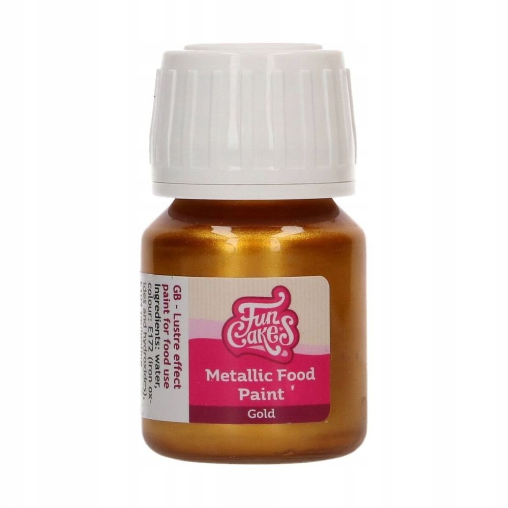 Barwnik Farbka Spożywcza W Płynie Funcakes Metaliczna Złota 30Ml