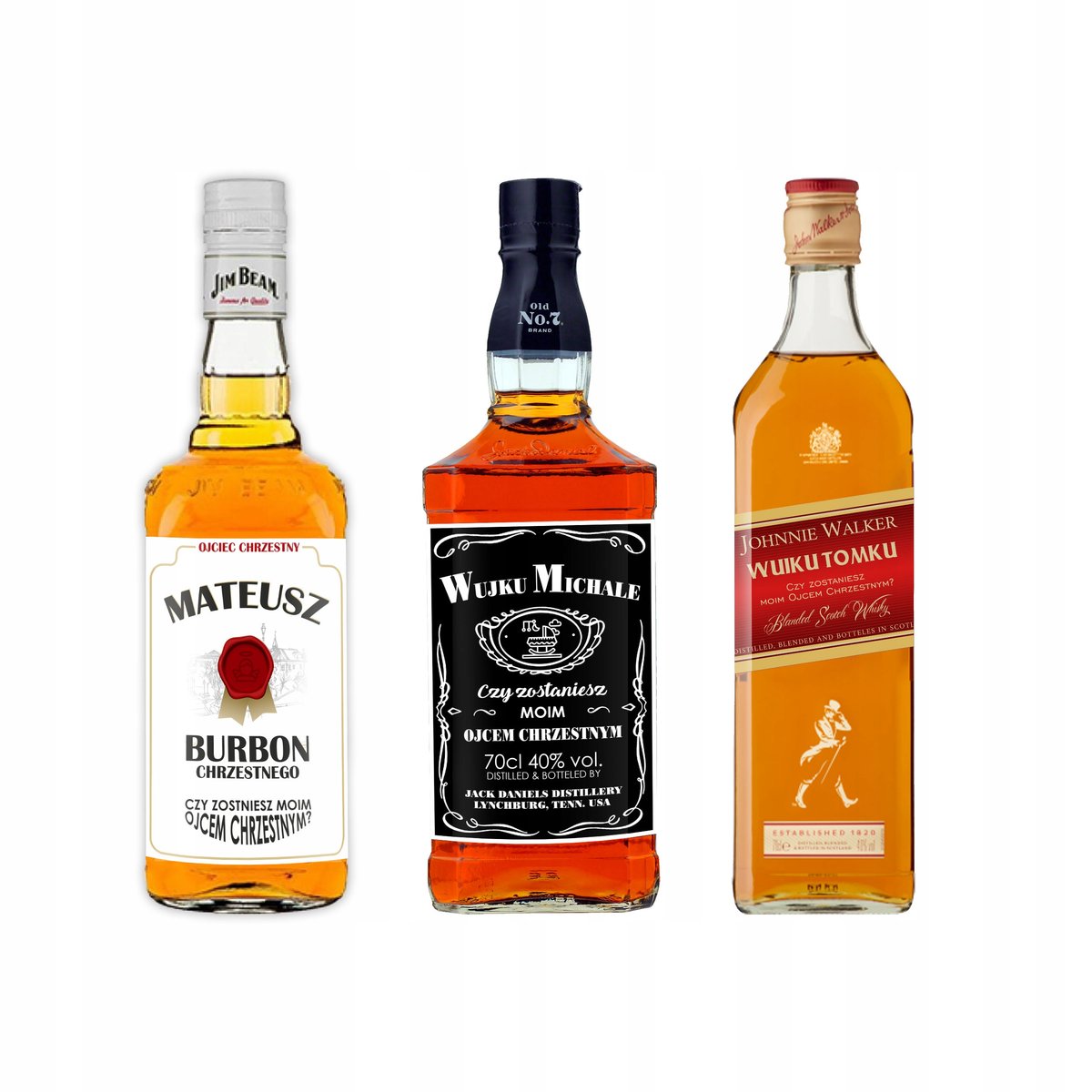 ETKIETA NA ALKOHOL CHRZEST OJCIEC CHRZESTNY