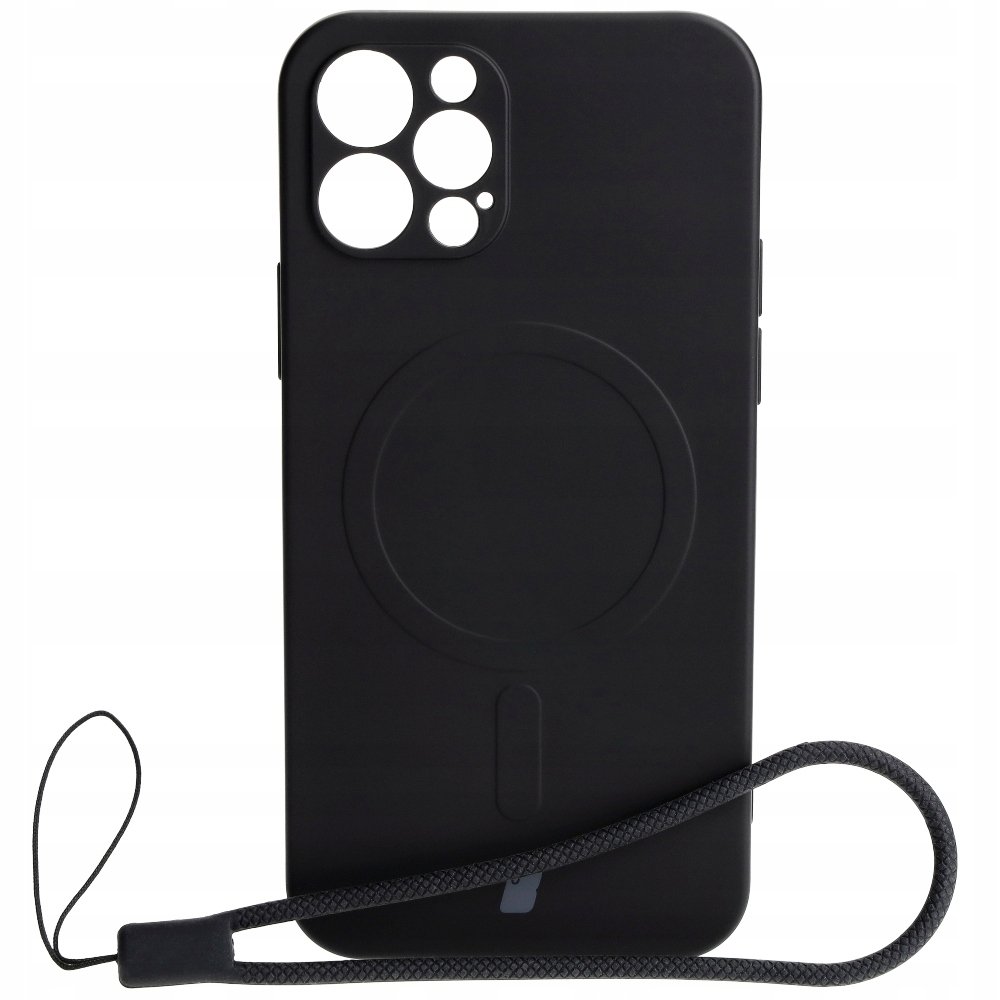 Etui Bizon Case Silicone Magsafe Do Apple Iphone 12 Pro, Czarne