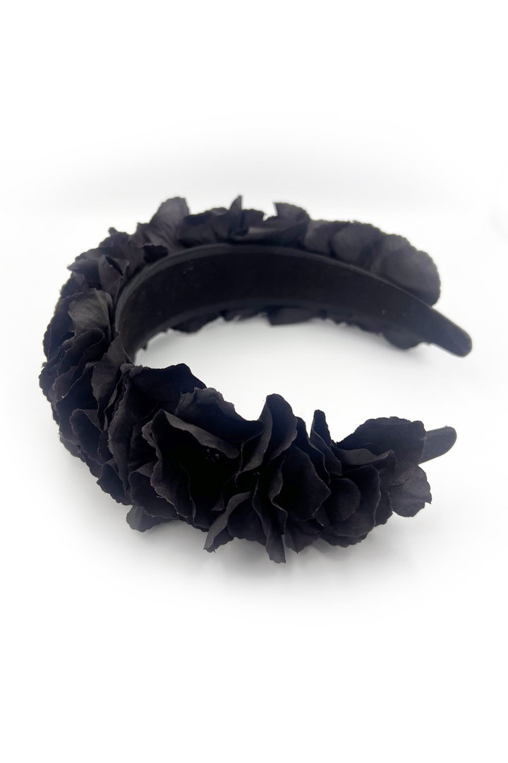 Le Brate, Czarna Kwiatowa Opaska Do Włosów, Black Beauty