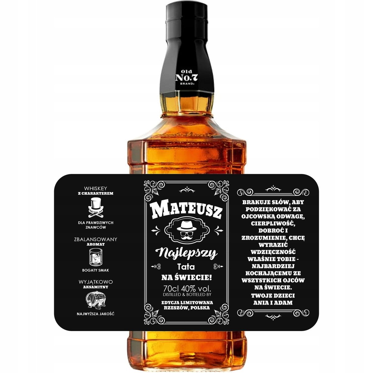 Etykieta Whisky Dzień Ojca Taty Prezent Butelka Z2