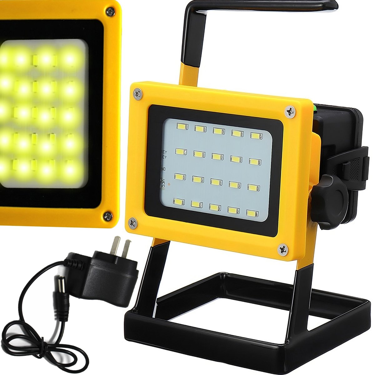 Halogen Przenośny Led 30W Lampa Mocny Akumulator Roboczy