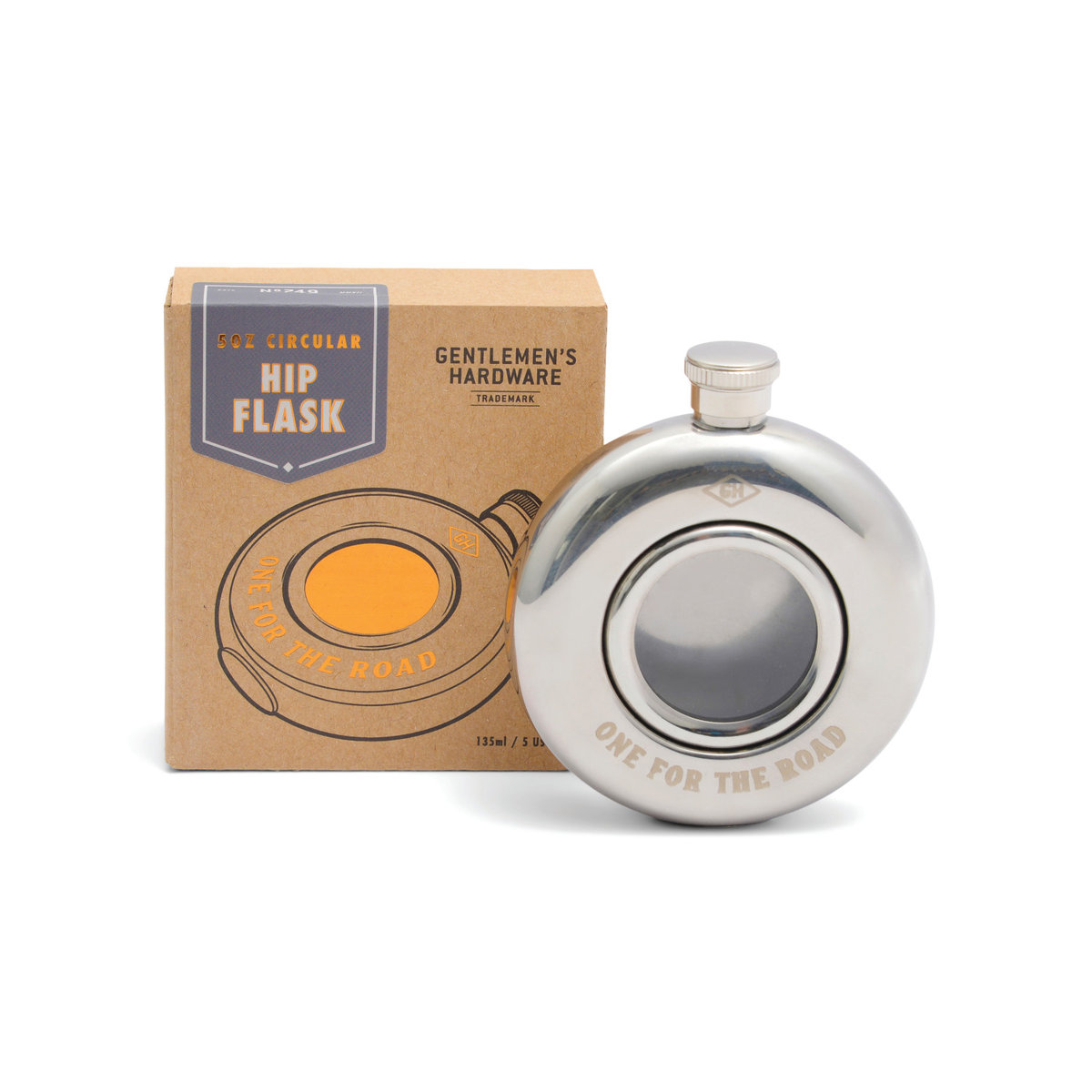 Piersiówka okrągła 135ml - One For The Road | GENTLEMEN’S HARDWARE