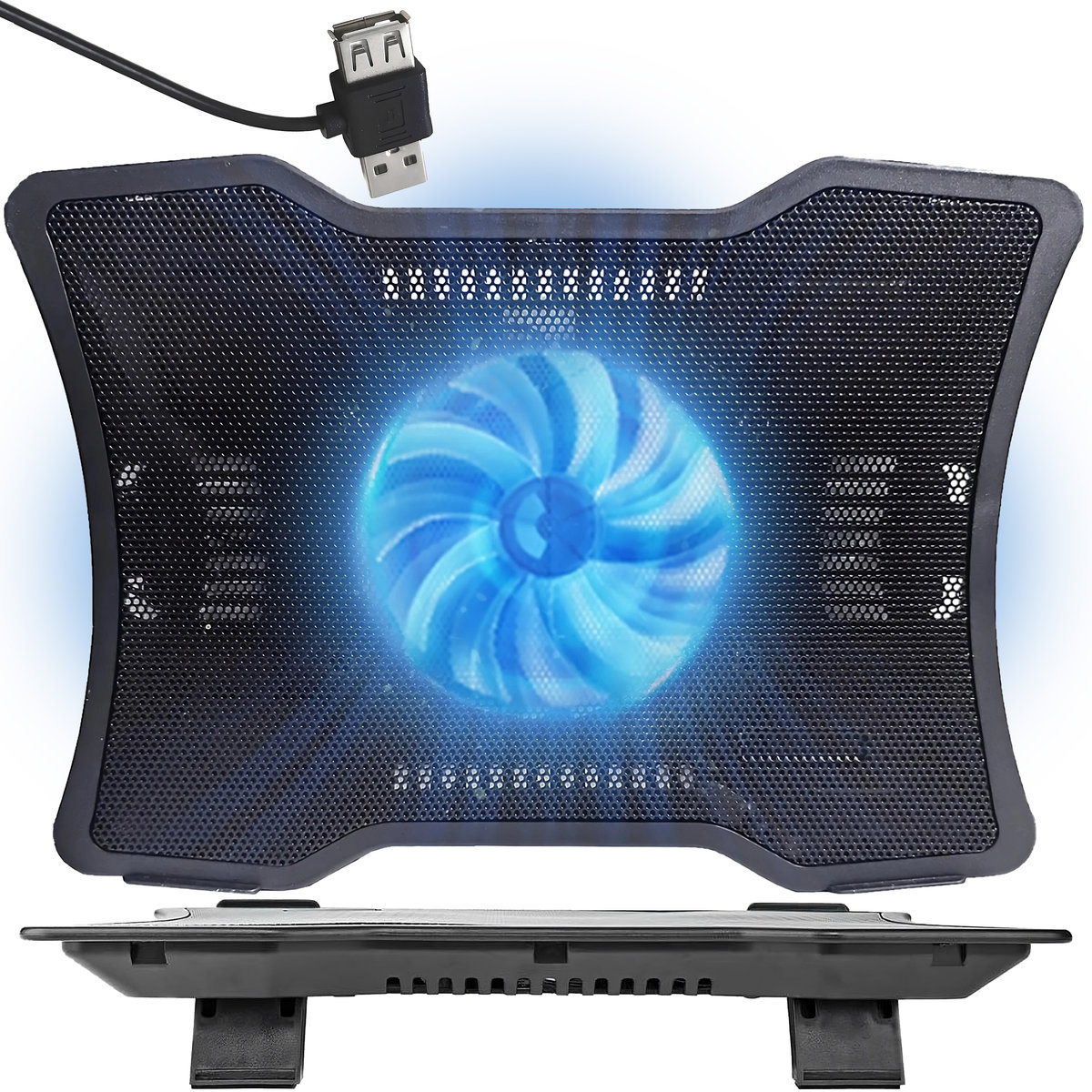 PODSTAWKA CHŁODZĄCA PODKŁADKA POD LAPTOPA LED USB CZARNA