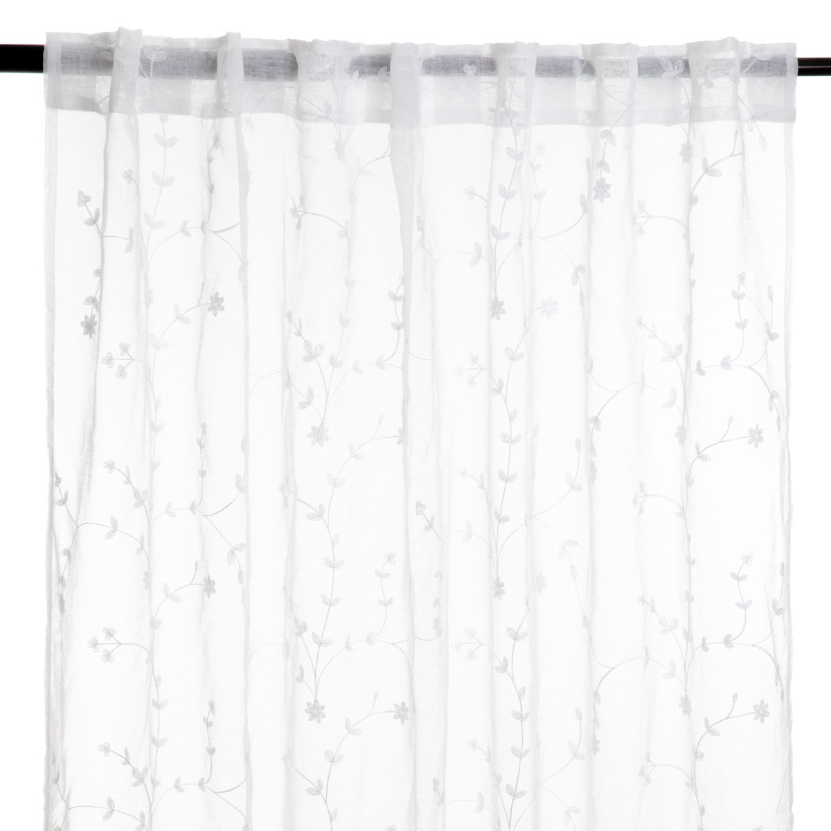 Firanka gotowa MOSSIA woalowa z haftem w liście 140x250 cm HOMLA