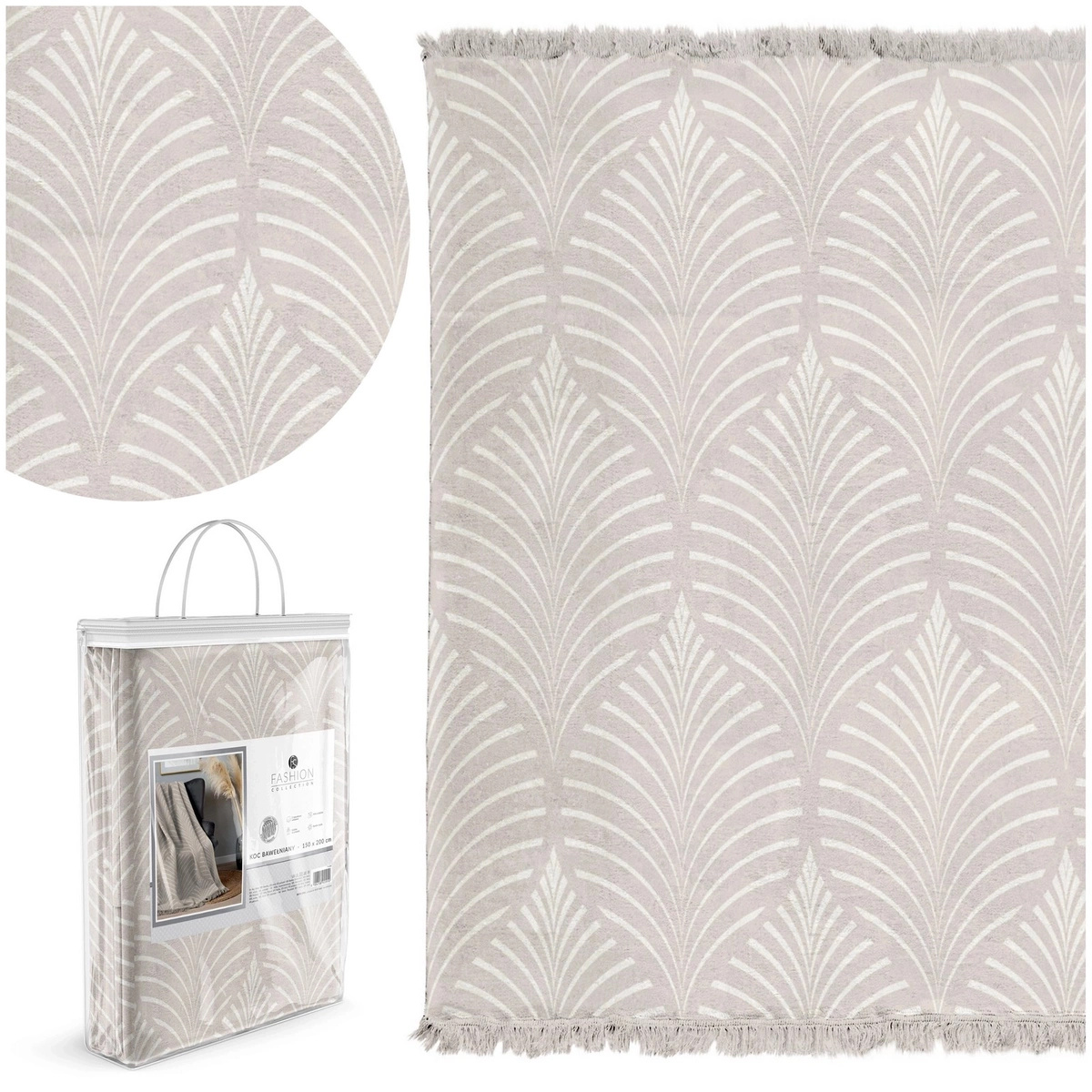 Koc 150 x 200 Detexpol Bawełniany Orvieto 114JBB