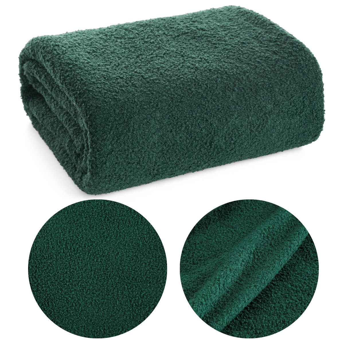 Koc 150 x 200 Mikrofibra Boucle Bukla C.Zieleń