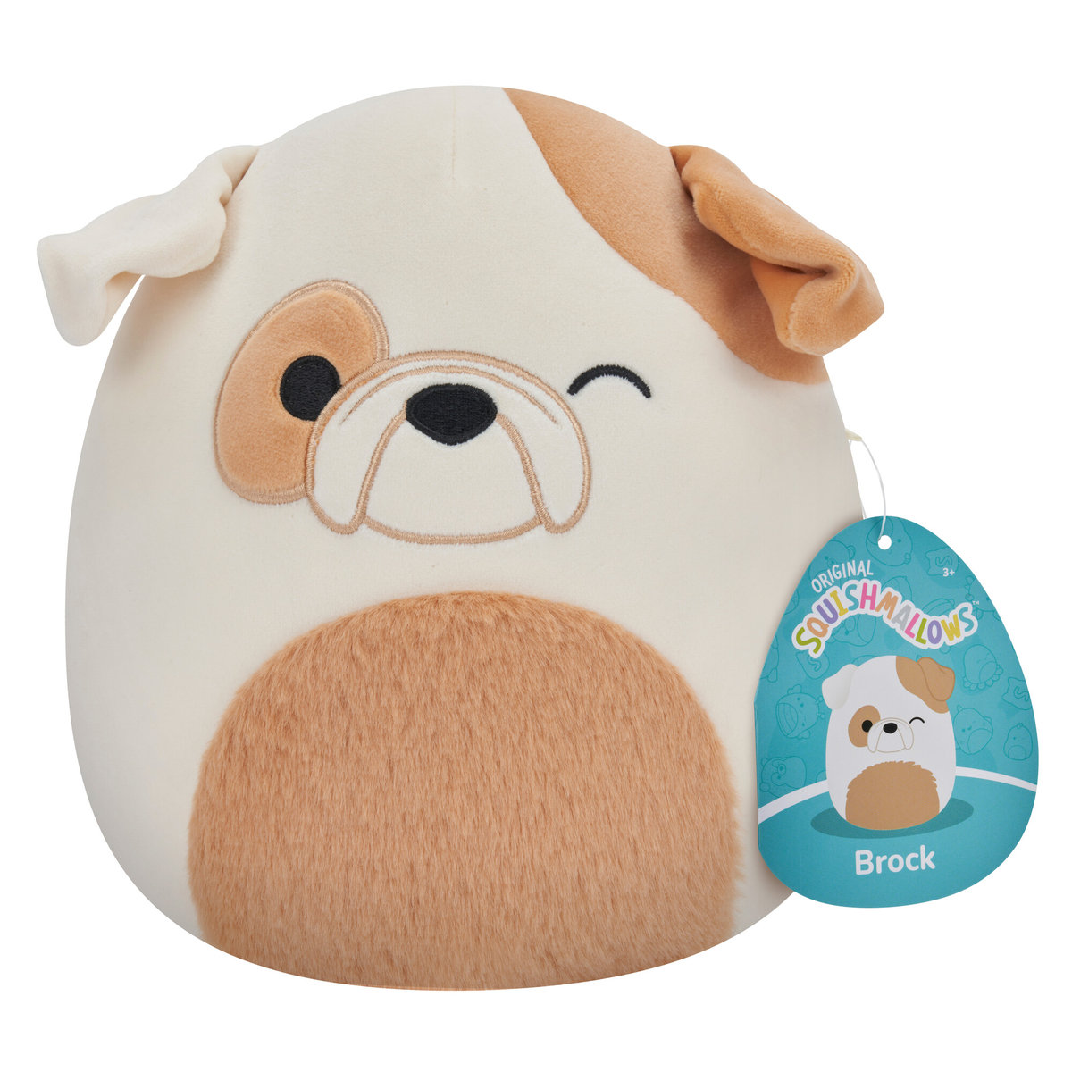Squishmallows, mały pluszak, buldog, Brock, 7,5