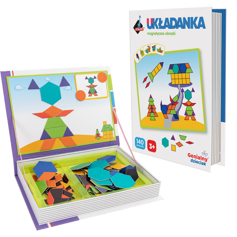 ASKATO, Puzzle magnetyczne figury (140 elementów)