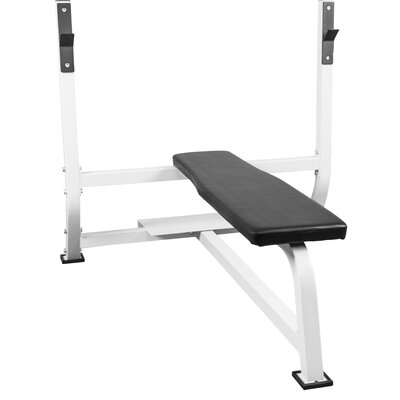 Ławka do wyciskania, szeroka, pod sztangę ze stojakiem Gorilla Sports pod sztangę trening biceps triceps