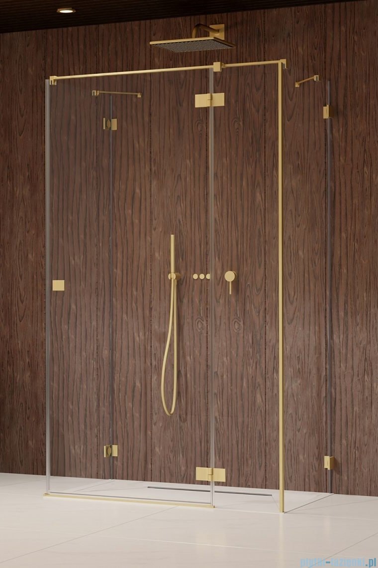 Radaway Essenza Pro Brushed Gold Kdj+S kabina 90x100x90cm prawa szczotkowane złoto 10097310-99-01R/10098080-01-01/10098090-01-01