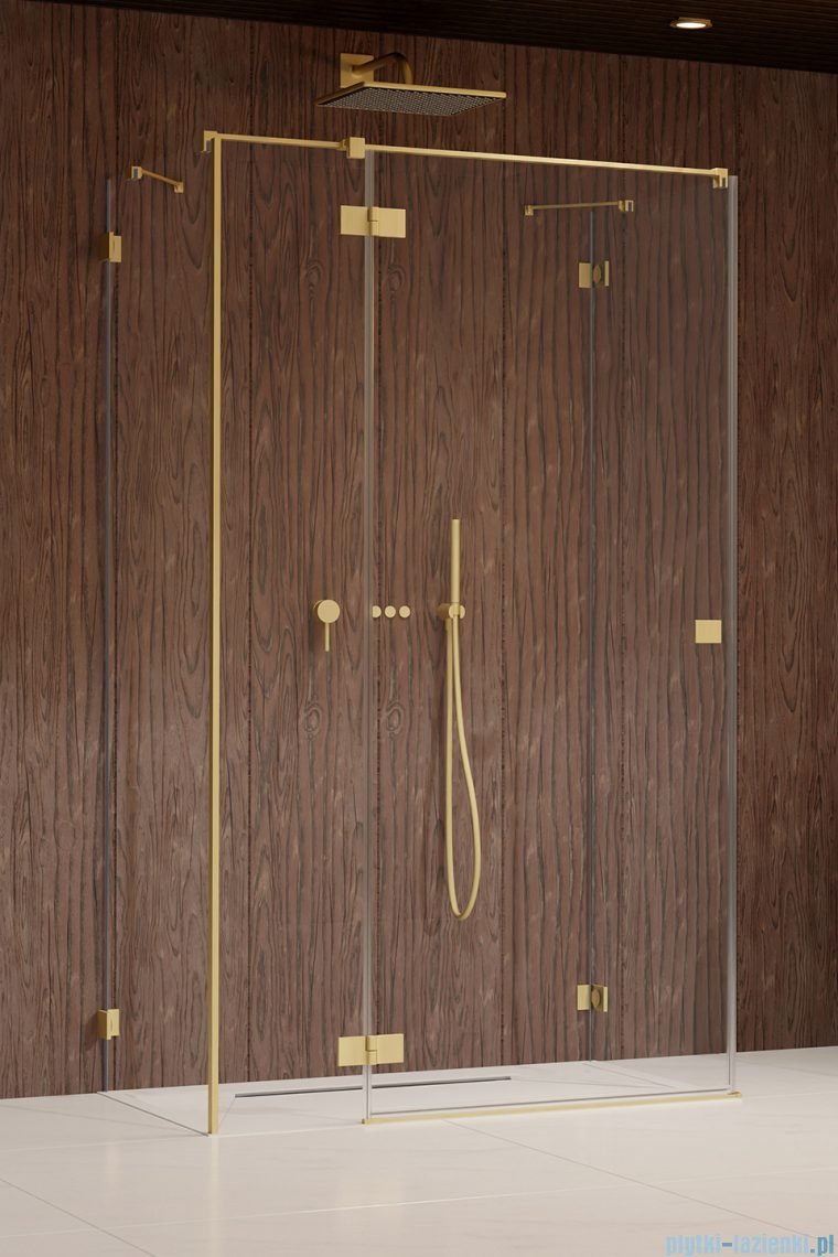 Radaway Essenza Pro Brushed Gold Kdj+S kabina 75x90x75cm lewa szczotkowane złoto 10097390-99-01L/10098075-01-01/10098075-01-01