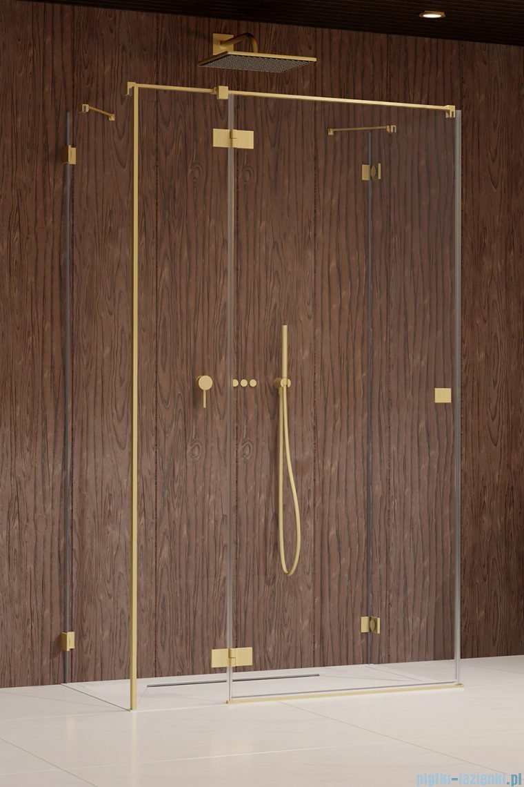 Radaway Essenza Pro Brushed Gold Kdj+S kabina 100x90x100cm lewa szczotkowane złoto 10097390-99-01L/10098100-01-01/10098100-01-01