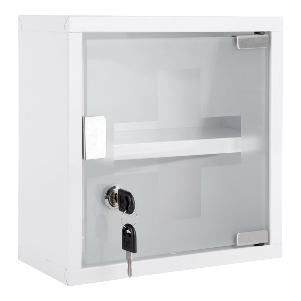 Biała metalowa wisząca szafka łazienkowa 12x25 cm – PT LIVING
