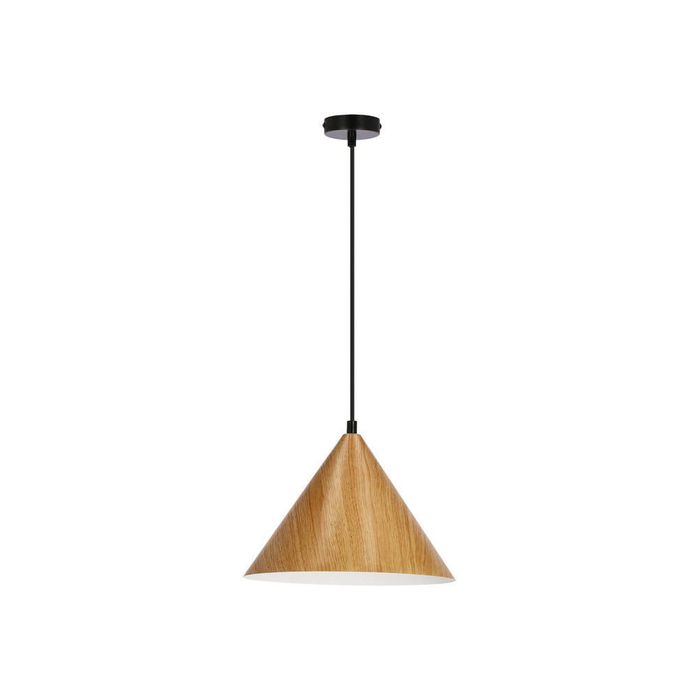 Brązowa lampa wisząca z szklanym kloszem ø 25 cm Dunca – Candellux Lighting