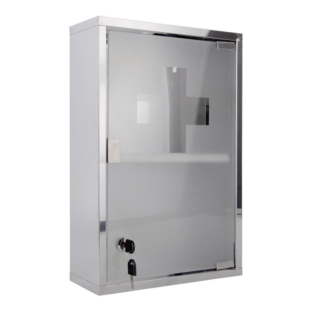 Metalowa wisząca szafka łazienkowa w kolorze złota 12x48 cm  – PT LIVING