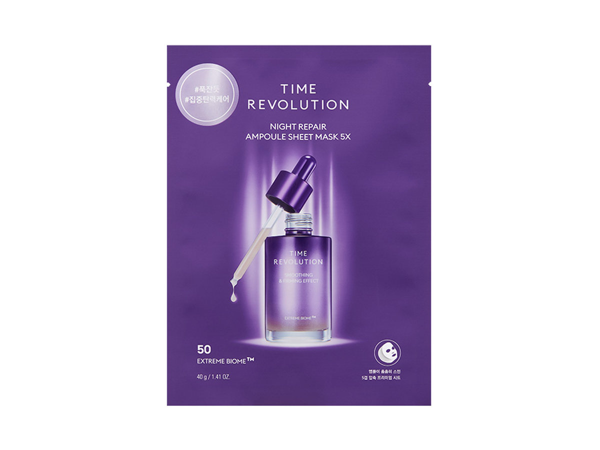 Missha, Time Revolution Night Repair Ampoule Sheet Mask, Maseczka do twarzy, 40g