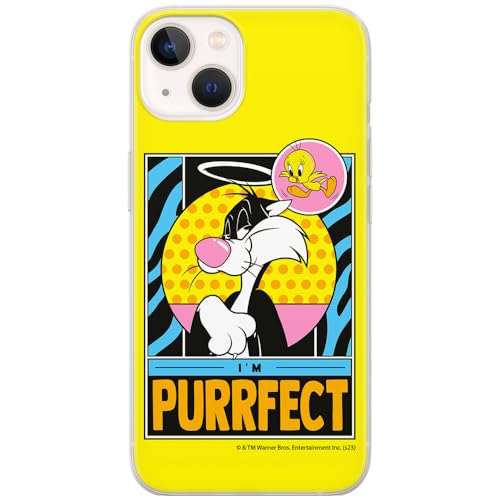 ERT GROUP etui na telefon Iphone 13, case oryginalny i oficjalnie licencjonowany przez Looney Tunes, wzór Sylvester & Tweety 006, optymalnie dopasowane, plecki z TPU