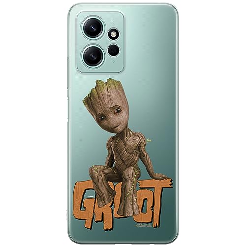 ERT GROUP etui na telefon Xiaomi REDMI NOTE 12 4G, case oryginalny i oficjalnie licencjonowany przez Marvel, wzór Groot 005, optymalnie dopasowane, plecki z TPU częściowo przeźroczyste