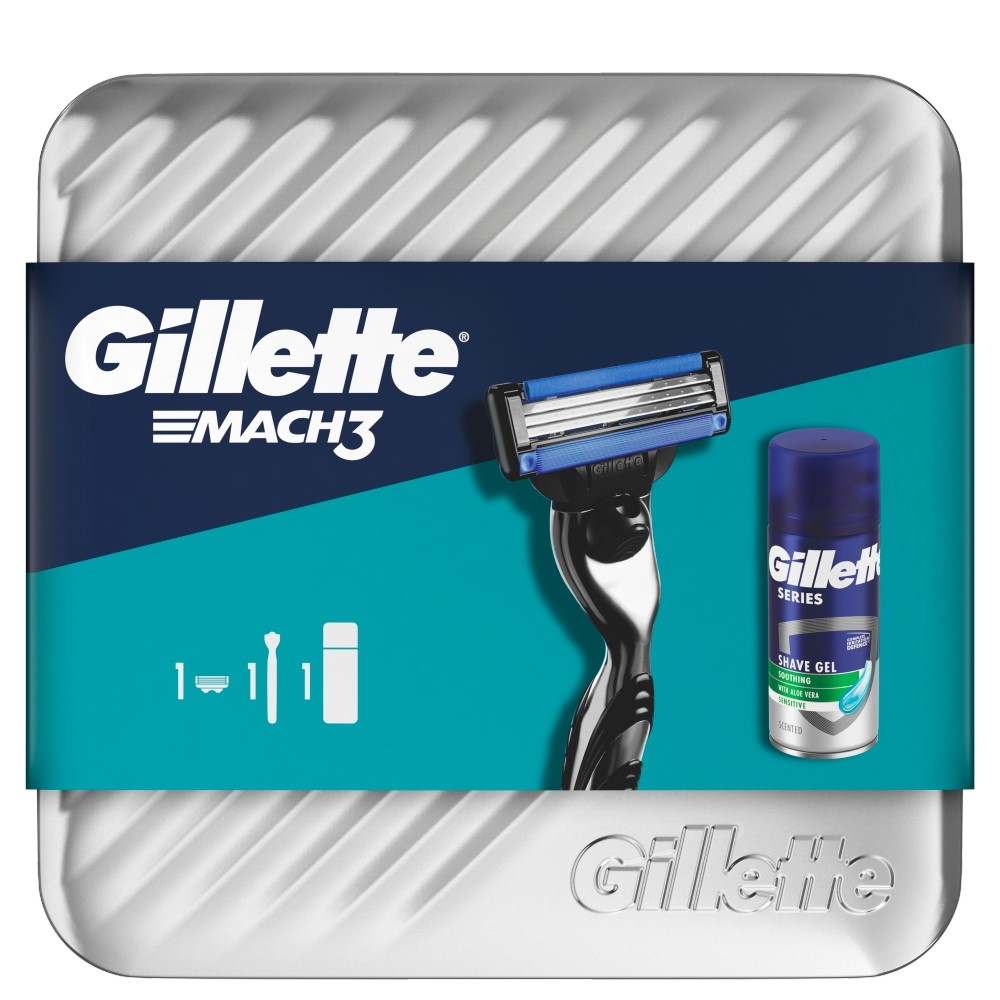 Gillette Zestaw (Maszynka Mach3 + Żel Series 75 ml + pudełko)