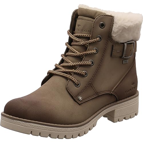 TOM TAILOR Damskie 4290100014 modne kozaki, szarobrązowy, 36 EU