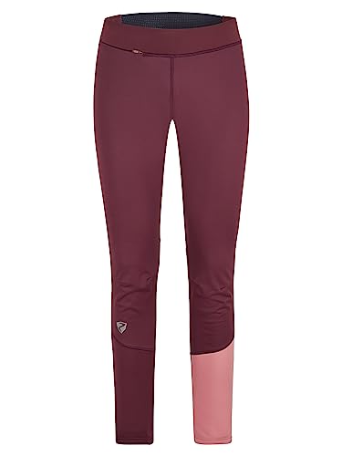 Ziener NURA damskie spodnie softshellowe, długie legginsy | wiatroszczelne, elastyczne, Velvet Red, 36