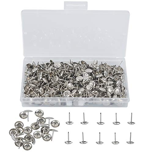 400 sztuk tapicerki dekoracyjne paznokcie dekoracyjne paznokcie antyczne długopisy do rysowania do mebli na fotel, majsterkowanie z plastikowym pudełkiem (srebrny 11 mm x 16 mm)