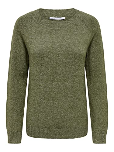 ONLY Damski sweter ONLRICA Life L/S KNT NOOS, zimowy Moss/szczegóły: melanż, M, Winter Moss/Detail:melange, M