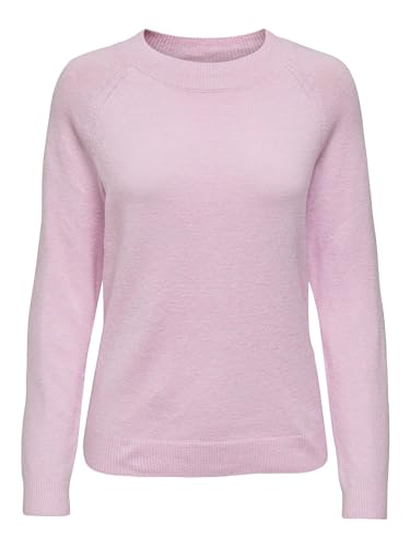ONLY Damski sweter z dzianiny, jednokolorowy, Pastel Lavender/Szczegóły: z melanżem, L