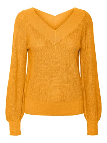 VERO MODA Sweter damski, jaskrawy żółty, XL