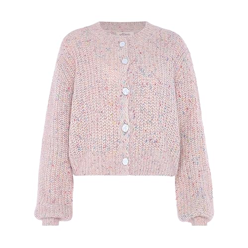 Aleva Damski sweter z dzianiny Lazy Chic z okrągłym dekoltem, różowy, rozmiar XL/XXL, Rosa, XL